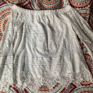 White off the shoulder lace blouse